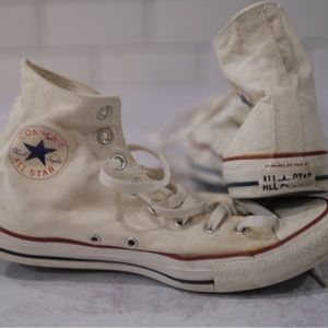 White Converse Hi-Tops Size (W10) (M8)